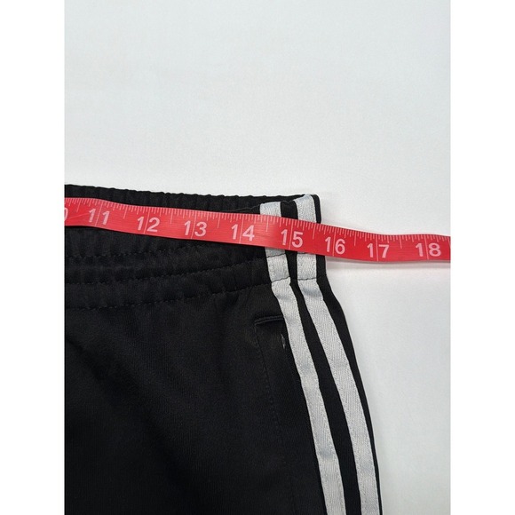 Adidas Mens Black Track Pants Trefoil Logo White 3 Stripes Athletic Joggers L - Picture 8 of 9